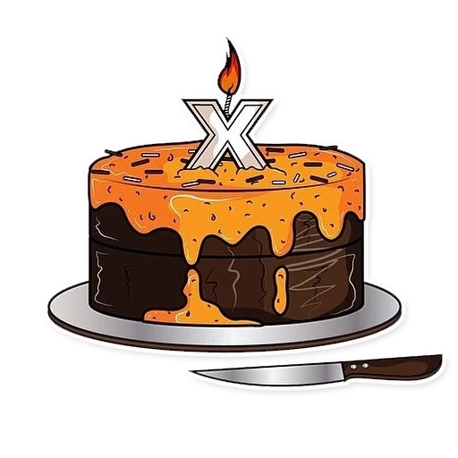 torta, disegno per torta, torta con un vettore di candele, torta senza disegno di candele
