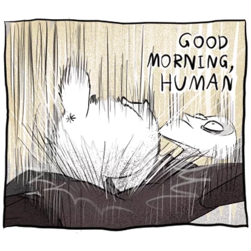 кот аниме, доброе утро, кошачий арт, криповый кот, мьюбин жуткий кот