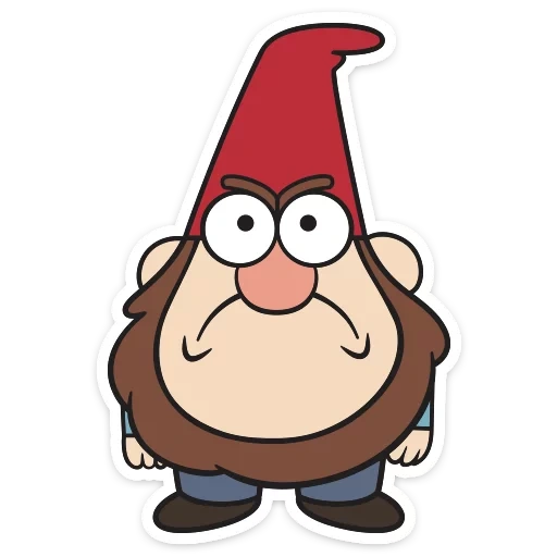 cascata di gravità, gnome gravity falls, adesivi gravity falls, personaggio gravity falls