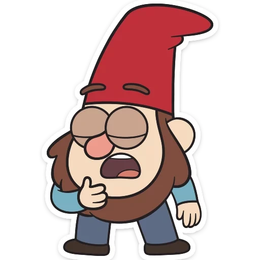 gravity falls, gnome of gravity falls, gravity folz characters, gravity folz gnome sticker