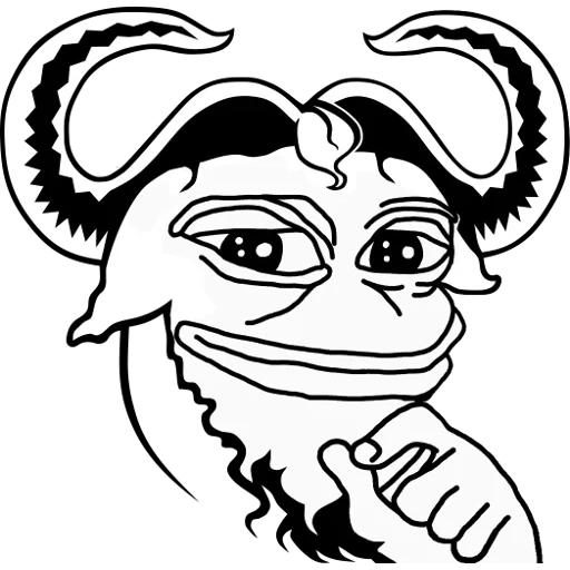 pepe devil, void linux мемы, gnu, пепе, gnu логотип с бараном