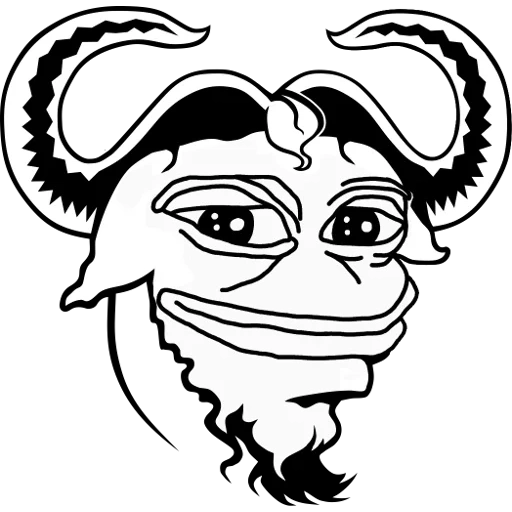 gnu, pepe devil, проект gnu, void linux мемы, gnu логотип с бараном