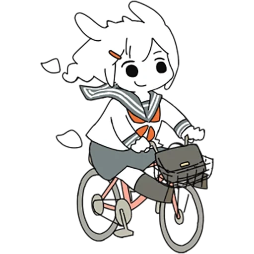 lindo anime, imagen de animación, personajes de animación, bicicleta de niña, pintura de bicicleta de niña