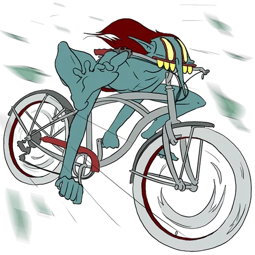 arte da bicicleta, em uma bicicleta, motocicleta de bicicleta, monta uma bicicleta