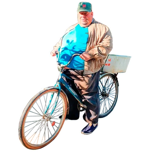 su una bicicletta, sedia a rotelle, sedie a rotelle, nonno di una sedia a rotelle, un uomo di sedia a rotelle