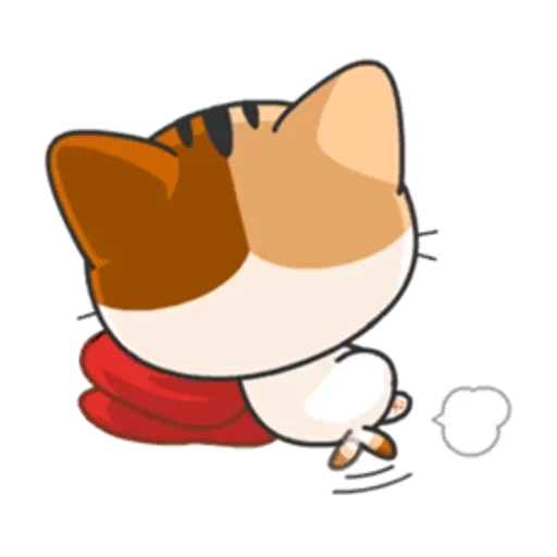kucing, chibi kat, kucing chibi, meow animasi, stiker kucing jepang