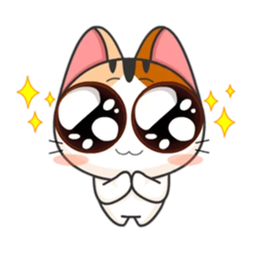 meow, meow animated, японская кошечка, милые рисунки кавай, милые кот векторный персонаж