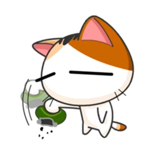 meow аниме, meow animated, котята японские, японская кошечка, наклейки японские котики