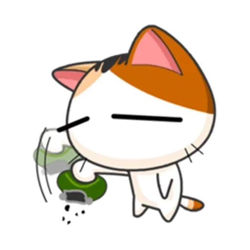 anime miau, meow animado, gatinhos japoneses, gato japonês, adesivos gatos japoneses