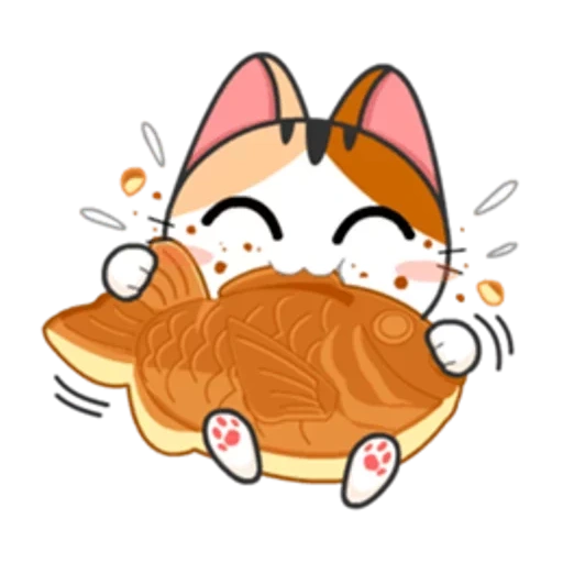 line cat, meow animasi, kucing jepang, gambar chibi yang lucu, stiker kucing jepang