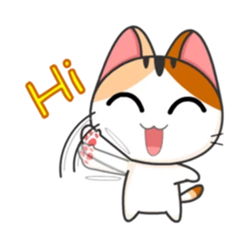 le chat est japonais, meow animé, chats japonais, chat japonais, autocollants chats japonais