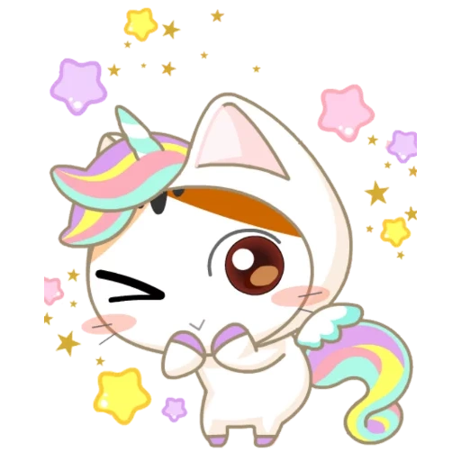 unicórnio chibi, belo unicórnio, unicórnio gato, cavaj unicórnio, padrão unicórnio fofo