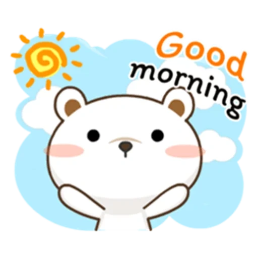 рисунки кавайные, sanrio good morning, милый рисунок good morning, гифки good morning прикольные