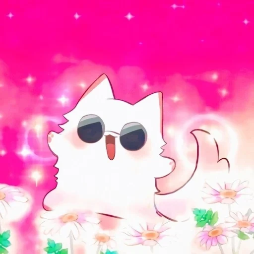 anime yang lucu, anime kucing, seni animasi segel, kucing anime lucu, pola anime yang lucu