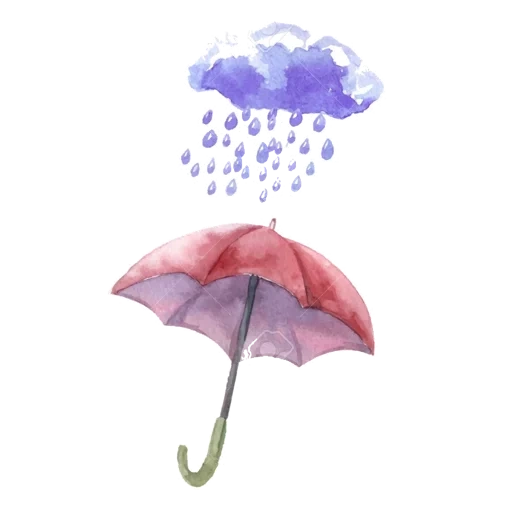 зонт от дождя, зонтик акварелью, зонтик акварель амбрелла, зонтик иллюстрация акварель, рисование красками зонтик дождь