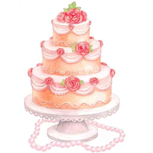 ярусный торт, свадебные тортики, нежный свадебный торт, свадебный торт графика, свадебный торт акварель