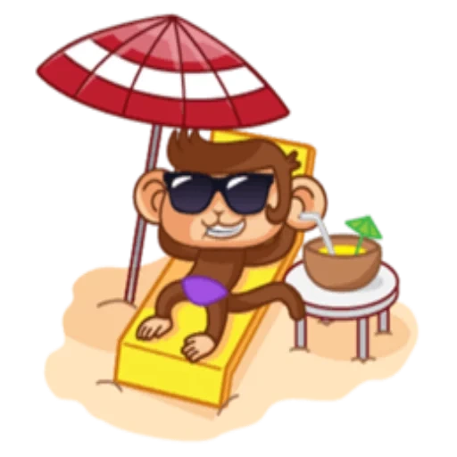 monkey, hombre, mono, lindo mono, silla de sol mono
