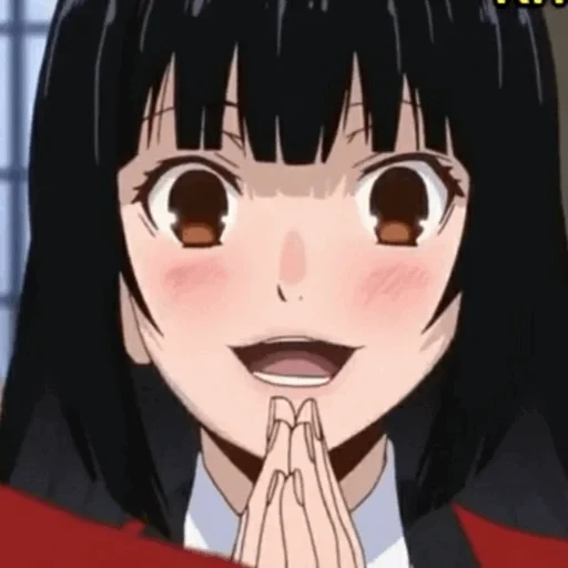 kakegurui, yumeko jabami, kakeguru yumeko, kegembiraan gila anime, kakegurui kegembiraan gila