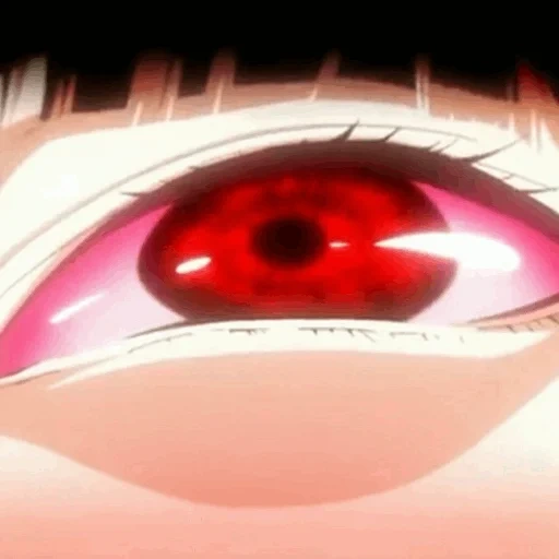 аниме, глаза аниме, алые глаза аниме, аниме глаза безумный азарт, аниме безумный азарт красными глазами
