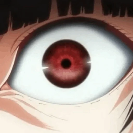 gli occhi dell'anime, anime scarlet eyes, eccitazione pazza anime, anime eyes mad isart, eccitazione pazza yumeko che colpisce gli occhi