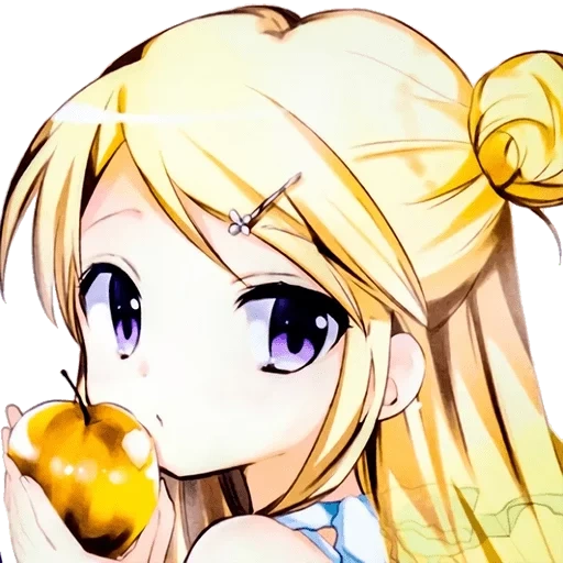 papel de animación, chica rubia, kiniro mosaic ayaya sonríe