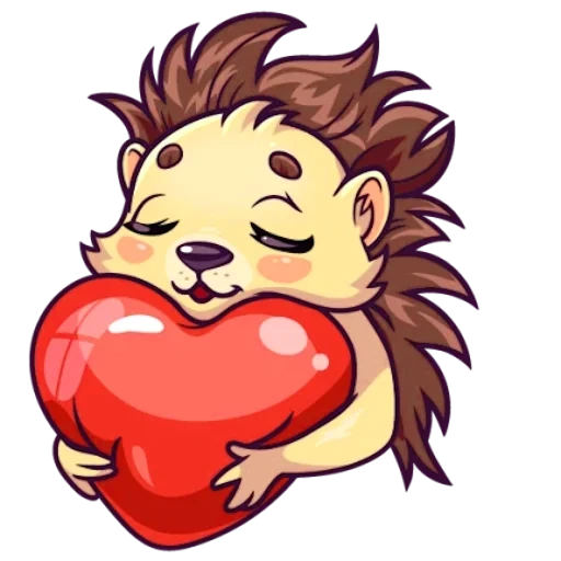 hedgehog, cartoon hedgehog, valentine's day hedgehog, blue-eyed hedgehog