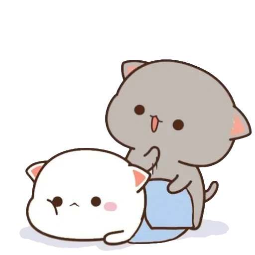 kawaii cats, kitty chibi kawaii, kawaii cats love, kawaii cats a couple, kawai chibi cats love