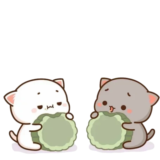 kawaii cats, desenhos fofos, desenhos kawaii fofos, queridos desenhos são fofos, kawaii cats um casal