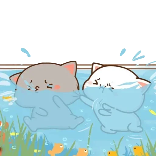 lindos dibujos, los animales son lindos, lindos dibujos de gatos, dibujos de lindos gatos, kawaii gatos una pareja