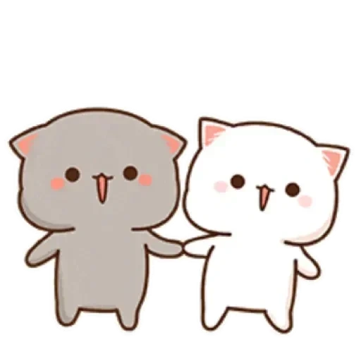 kawaii cats, cute kawaii drawings, dear drawings are cute, draw cute cats, kawaii cats a couple