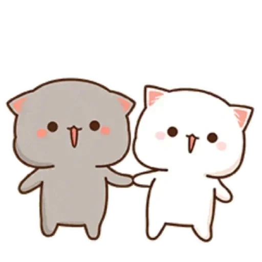 gatos kawaii, lindos dibujos de kawaii, estimados dibujos son lindos, dibuja lindos gatos, kawaii gatos una pareja