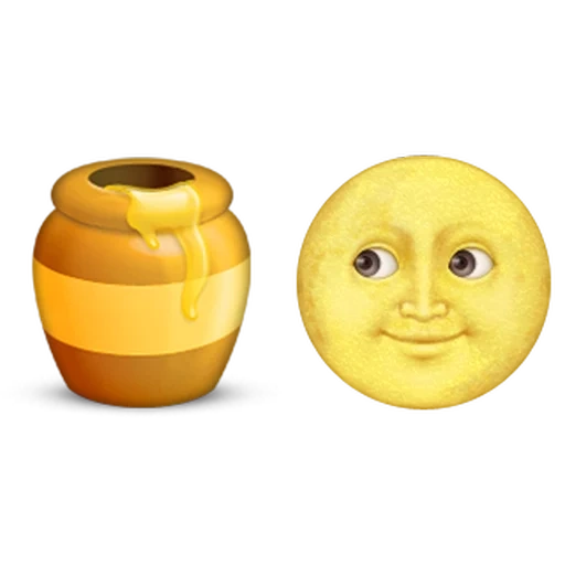 emoticônes, iphone expression de miel, expression jaune de la lune