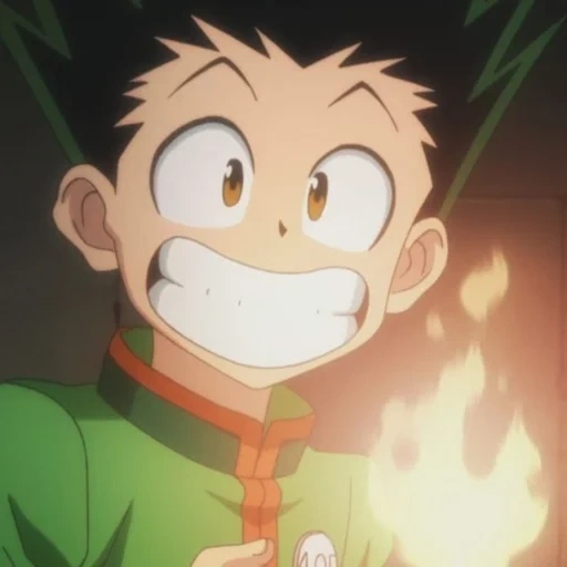 hxh, gon, гон фрикс, хантер гон, гон фрикс улыбается