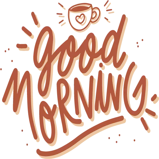 segno, buongiorno, scrittura del caffè, carattere good morning, iscrizione good morning vector