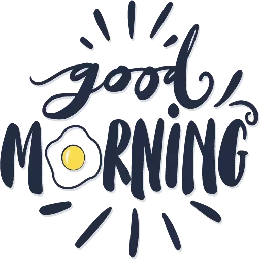 morning vector, good morning, inscription good morning, good morning english, good morning lightling