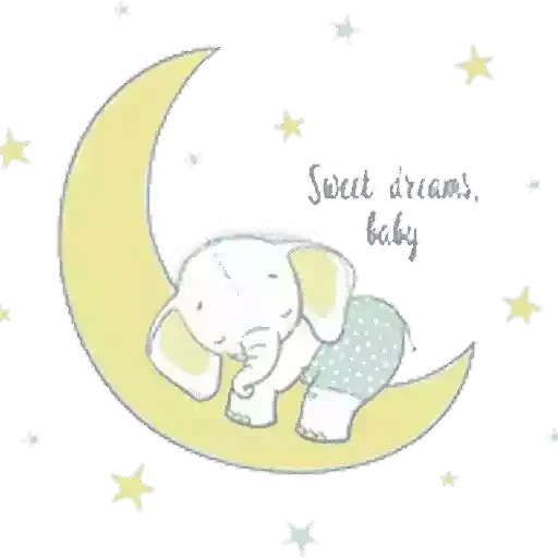 sprouting elephant, elephant moon, baby elephant moon, baby elephant, elephant moon good night
