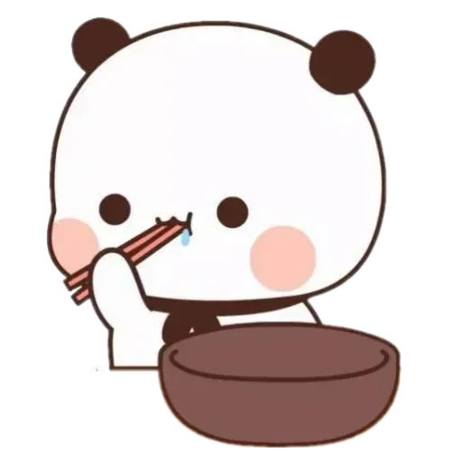 kawaii, gambar lucu, gambar chibi yang lucu, gambar panda yang indah, panda menggambar lucu