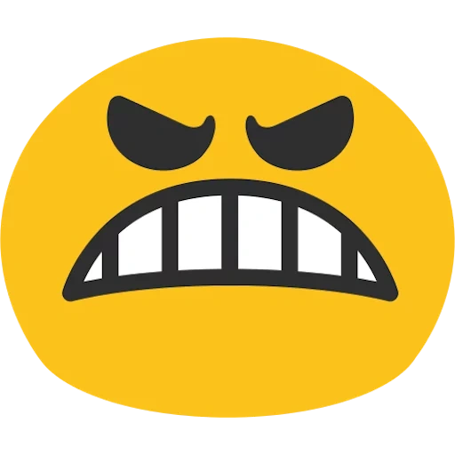 smiling face, look angry, angry emojis, an angry smiling face, look angry