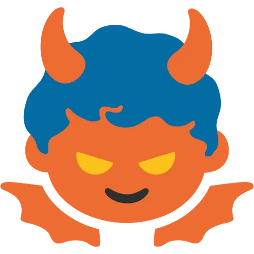 emoticon diavolo, emoticon diavolo, faccia sorridente del demone, faccia sorridente del diavolo, emoticon faccia di demone