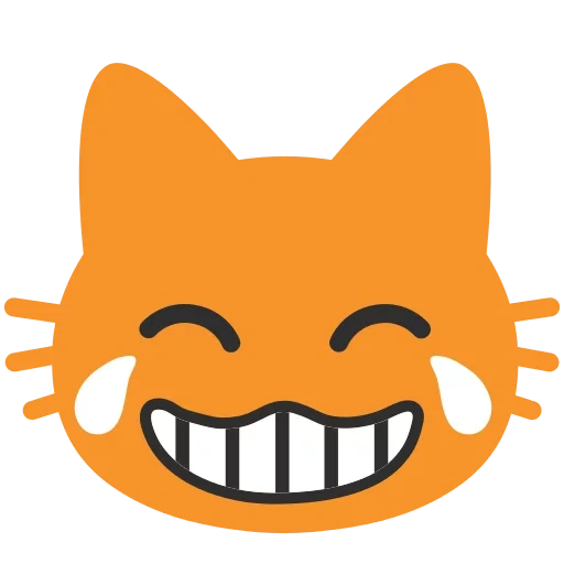 le visage de kot, sourire chat, chat emoji, chat emoji, emoji cat rit