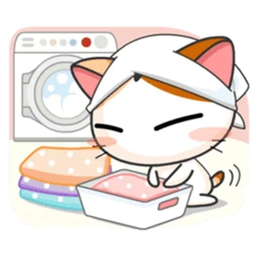 lindo sello, meow animated, animal lindo, gatito japonés, gatito japonés