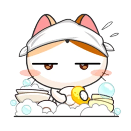 chats, un chat, japonais, meow animé, chats emoji coréens