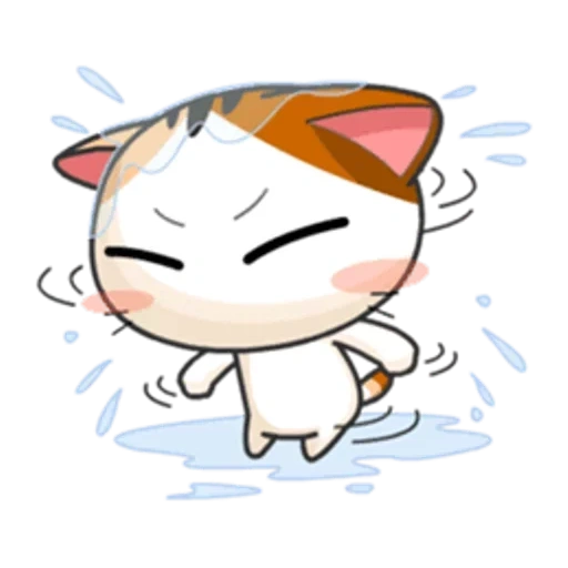 lindo gato, el gato está llorando, meow animated, gatito japonés, gatito japonés