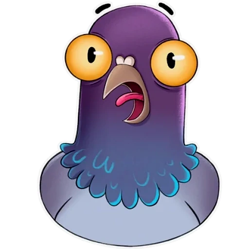 paloma, paloma de dibujos animados, paloma púrpura