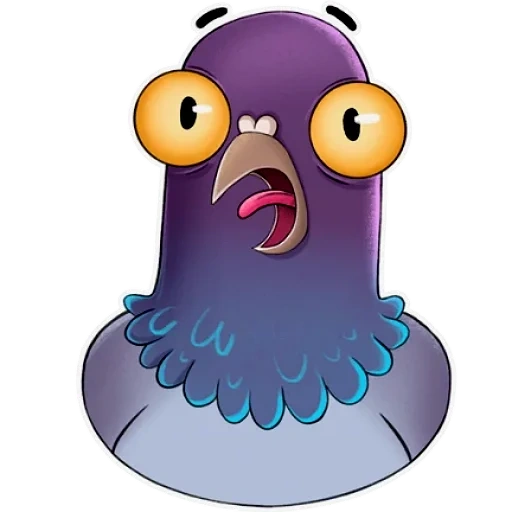 pigeon, cartoon pigeon, violet pigeon