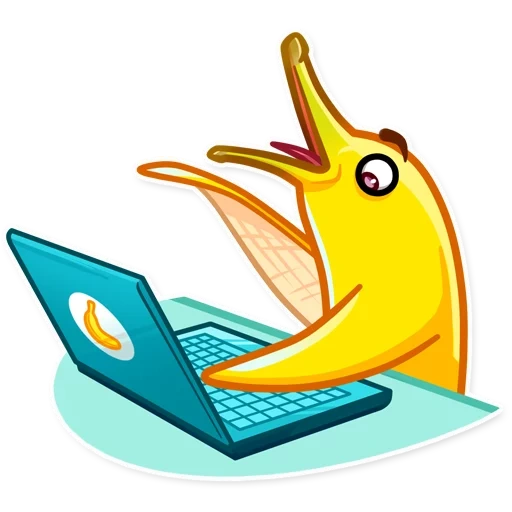 gusanan, un ordenador, pato de plátano, computadora