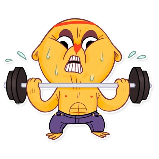 smiling face movement, dumbbell smiling face, sports smiling face