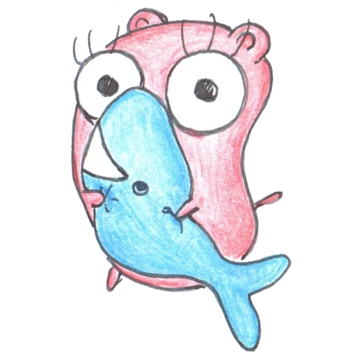 golang, a toy, pig laid, tiny golang, reverse mermaid