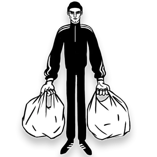 gopnik, male, a bag of rubbish, watch out there