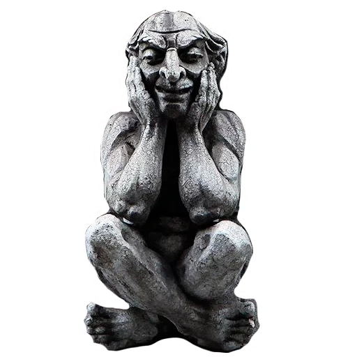statuetta-gnomo, statua del pensatore, pensatore di rodin, pensatore august rodin, la scultura del pensatore di michelangelo